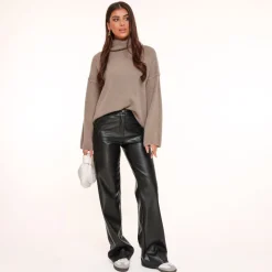 Olivia & Kate Broeken-Zwarte Pu Leren-Broek