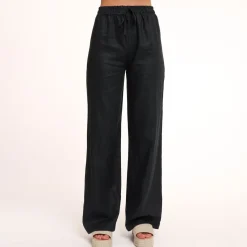 Olivia & Kate Broeken-Zwarte Tall Linnen-Broek